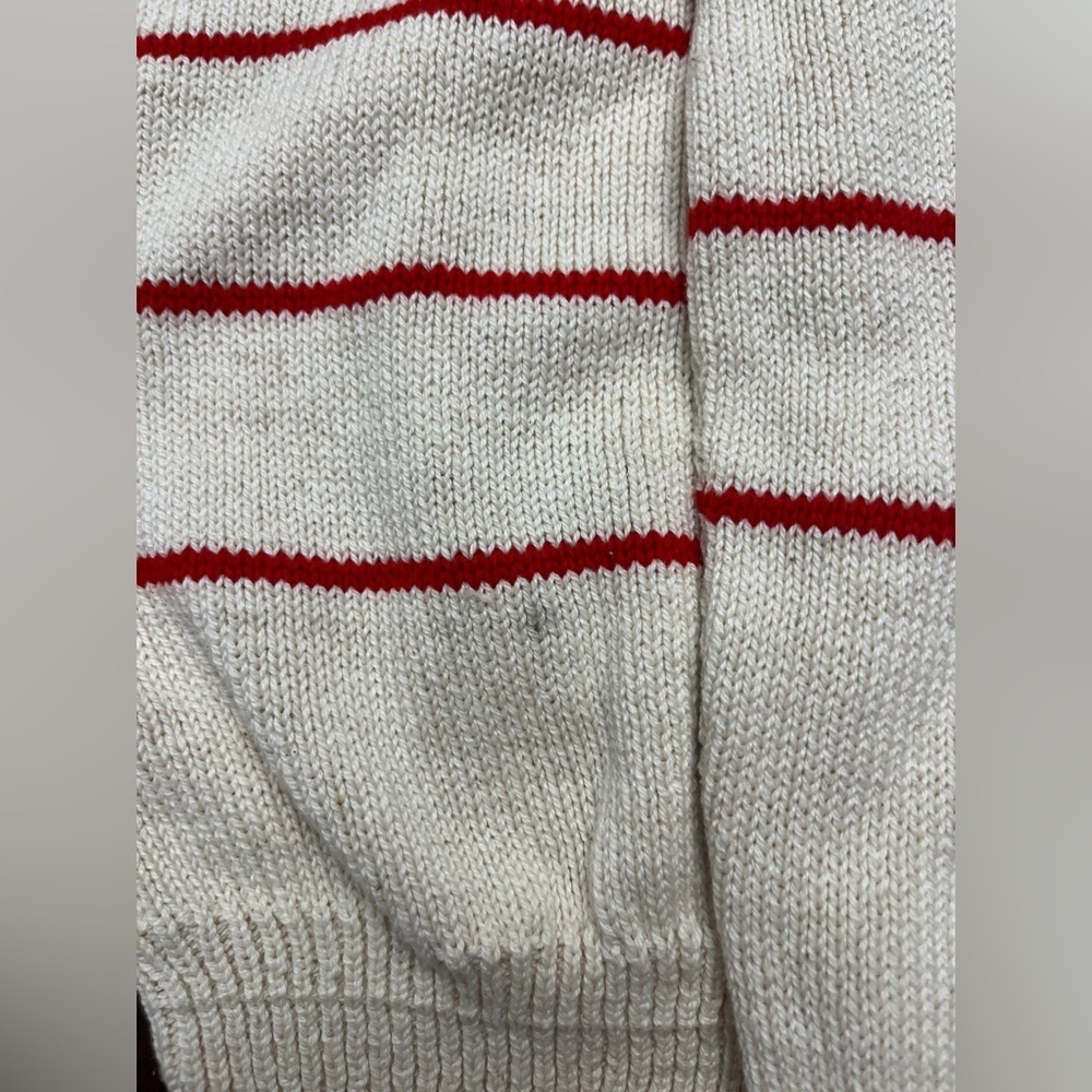 Par Four Sweater Vintage 90’s Deadstock Cream Red Stripes 100% Cotton Golf EUC - Picture 13 of 15